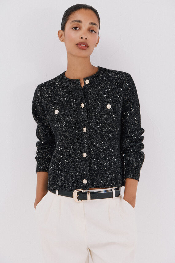 Chaqueta lúrex botones