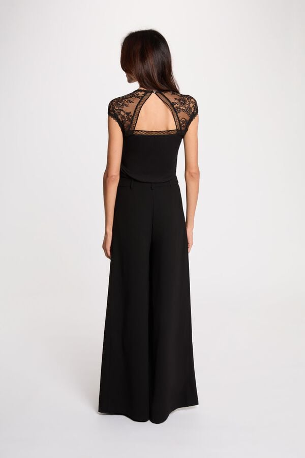 Morgan T-shirt de renda Preto