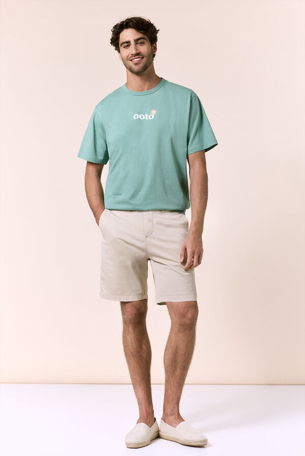 OOTO T-shirt gr&aacute;fica lavada Verde