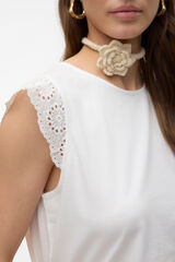 Vero Moda Top de algodão sem mangas  Branco