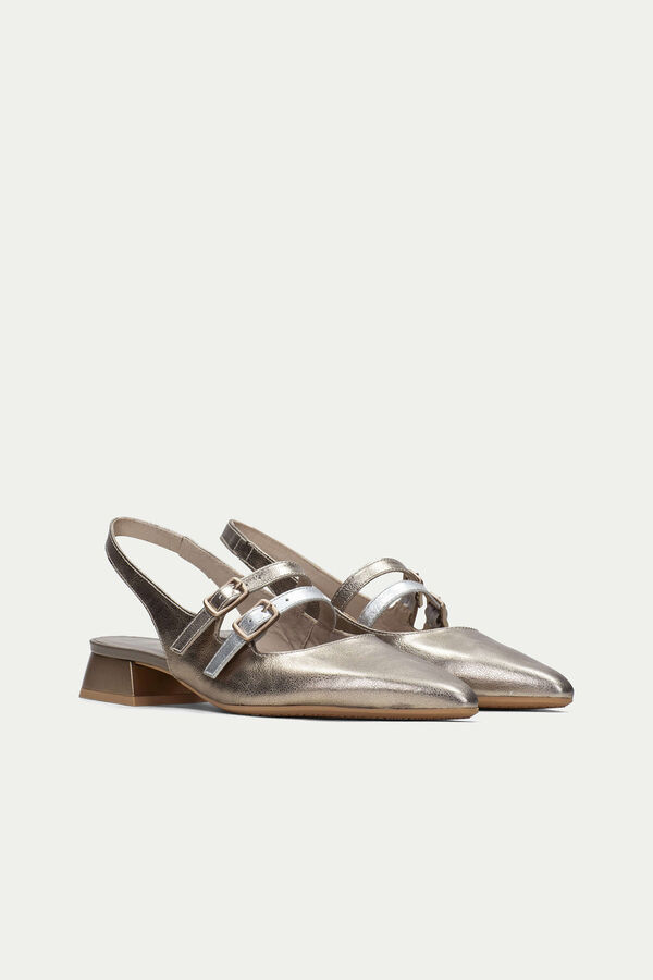 Cortefiel DALÍ pointed toe slingback pumps with straps Grey
