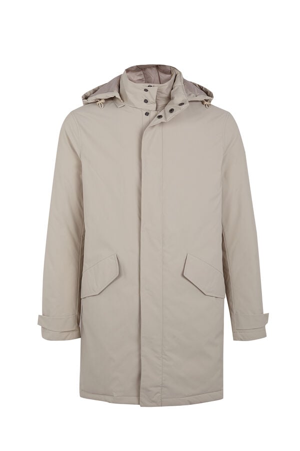 Cortefiel Waterproof trench with removable lining Beige