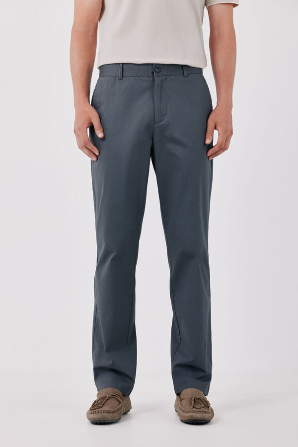Cortefiel Print regular chinos Dark grey
