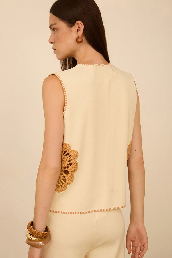 Meisie Colete de malha Tostado