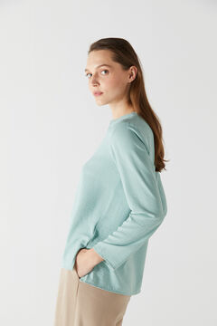 Cortefiel Textured Comfort blouse Green
