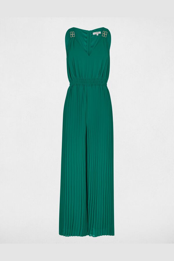 Morgan Pleated leg jumpsuit Green