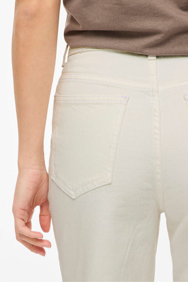 Vila Straight leg high-waisted jeans White