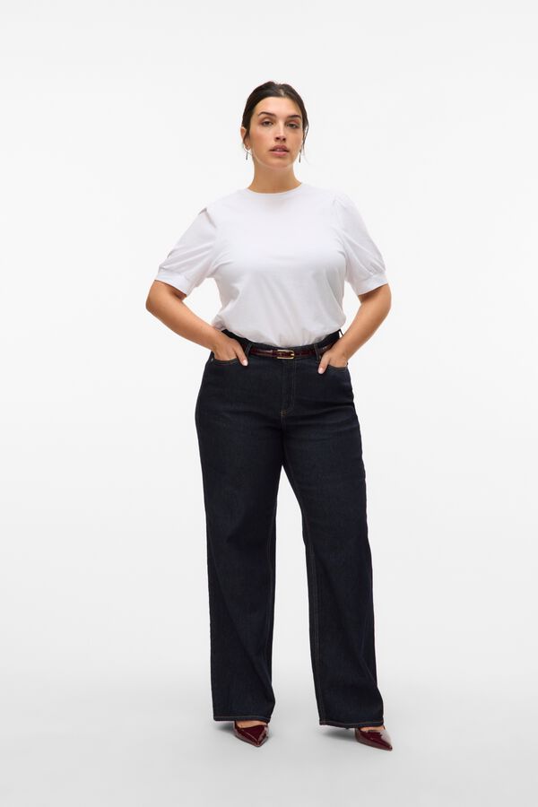 Vero Moda Curve Top manga 2/4 tamanho grande Branco