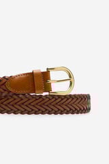 Cortefiel Classic braided belt Nude