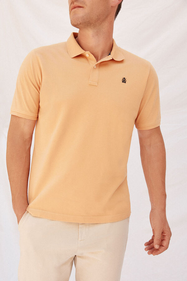 Cortefiel Polo básico piqué Naranja
