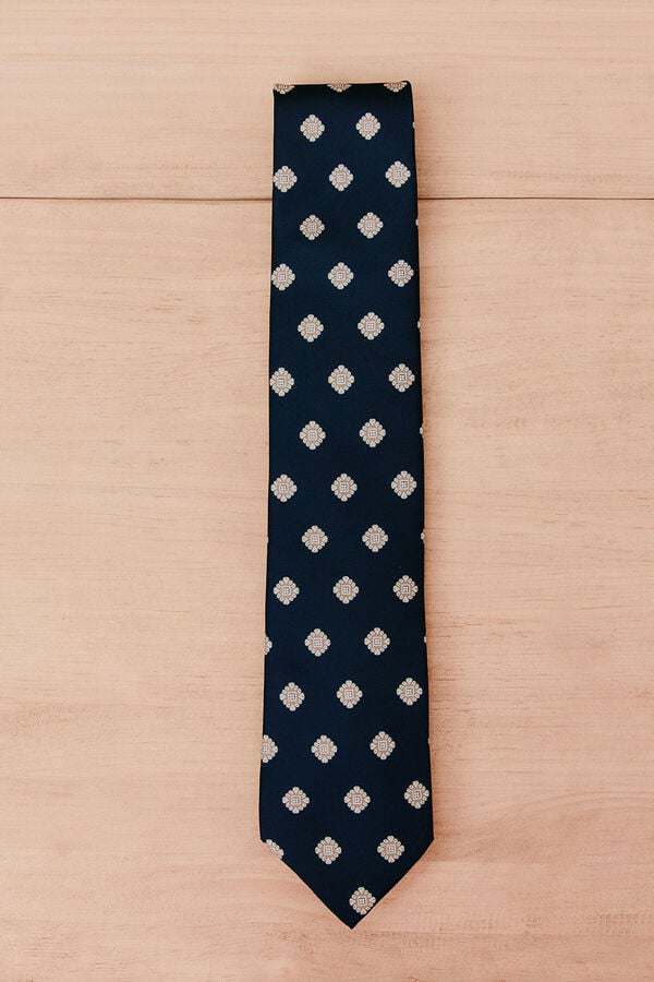 OOTO Patterned tie Navy