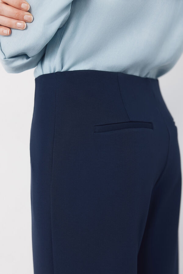 Cortefiel Wide jersey-knit trousers Navy
