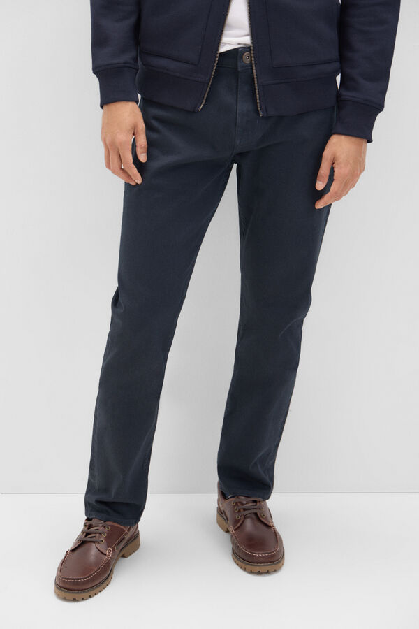 Cortefiel 5-pocket regular fit coloured trousers Navy