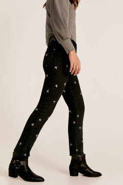 Cortefiel High rise cigarette jeans Black