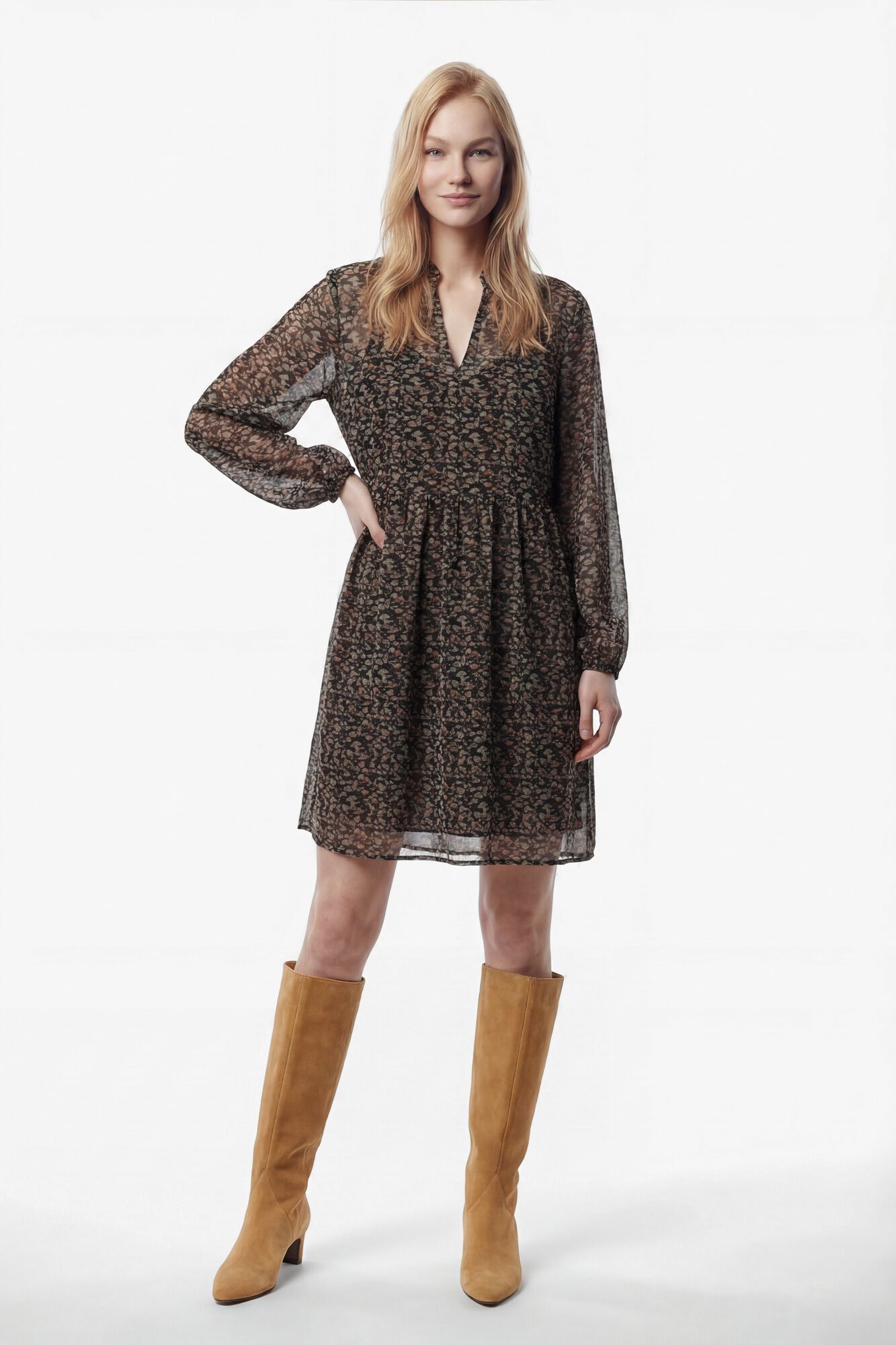 Vila Vestido curto de chiffon