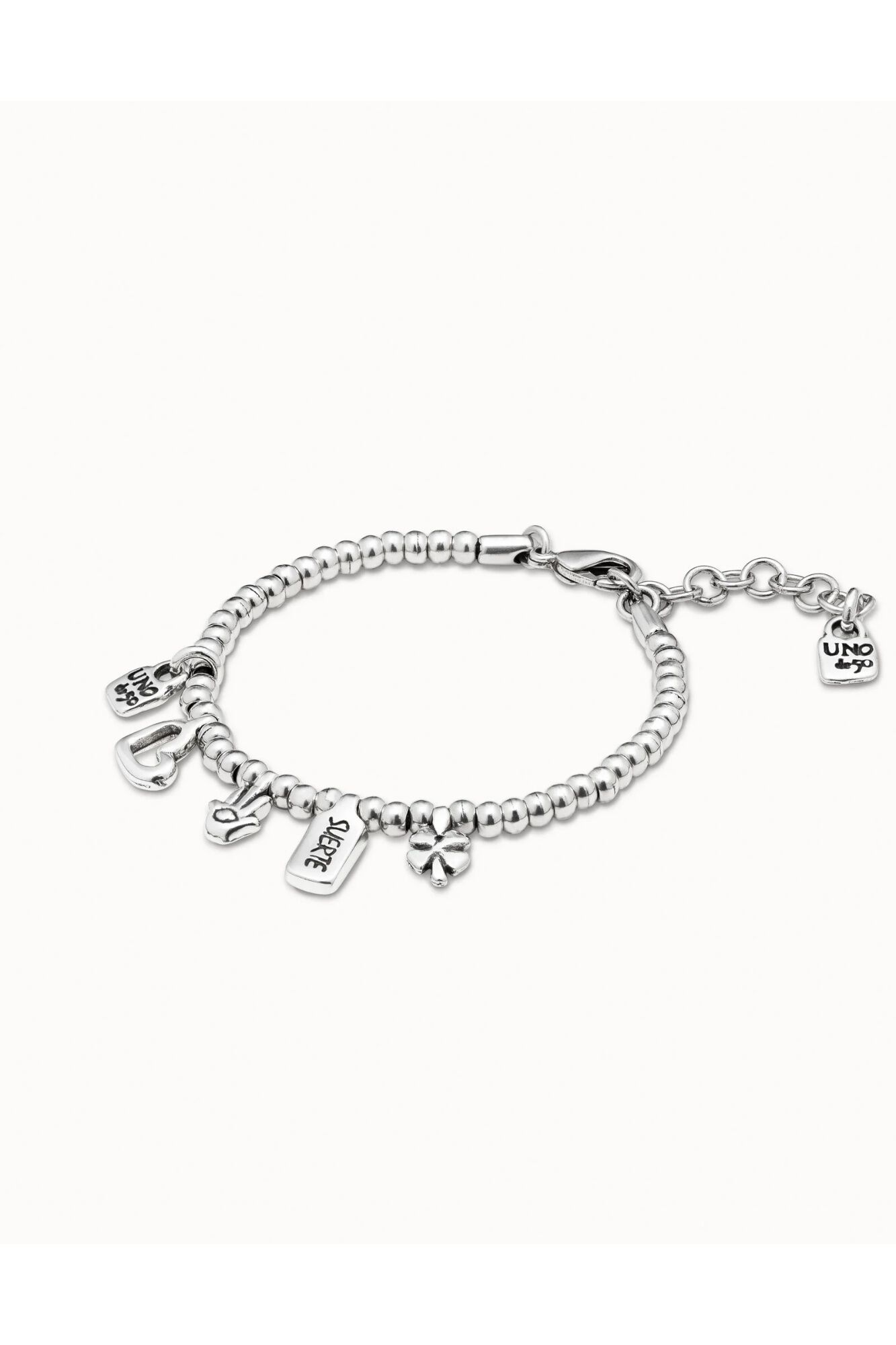 UNOde50 Pulseira de berloques banho a prata
