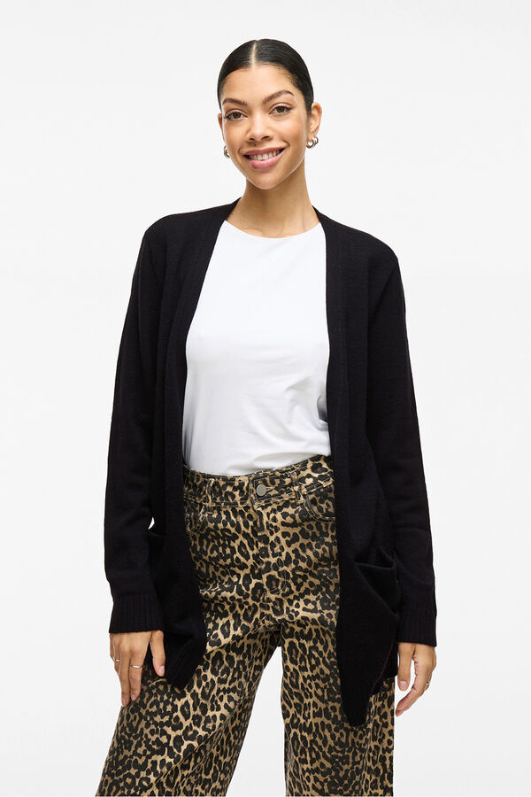 Vila Jersey-Knit cardigan jacket Black