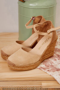 Cortefiel Valencian sandal with strap in sand Nude