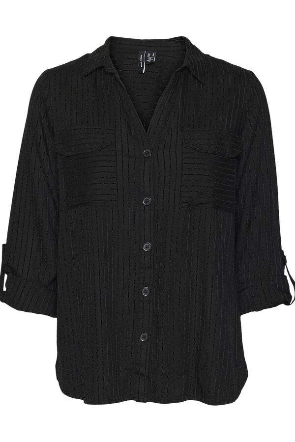Vero Moda Curve Camisa de lurex tamanho grande Preto
