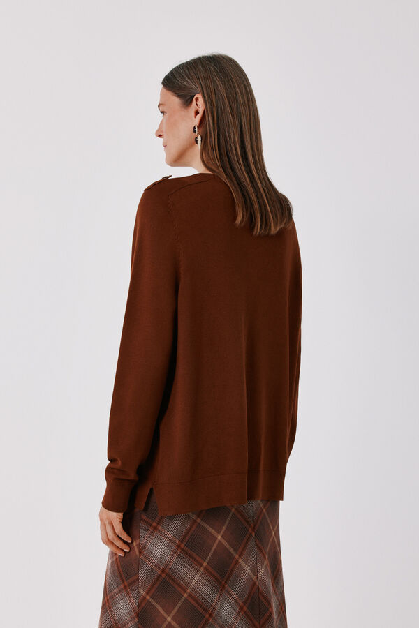 Cortefiel Jersey charreteras hombro Camel