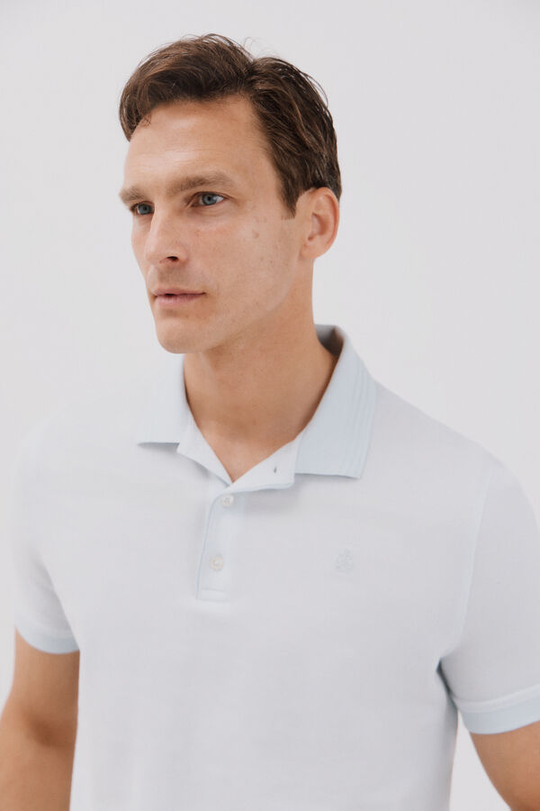 Cortefiel Oxford polo shirt Blue