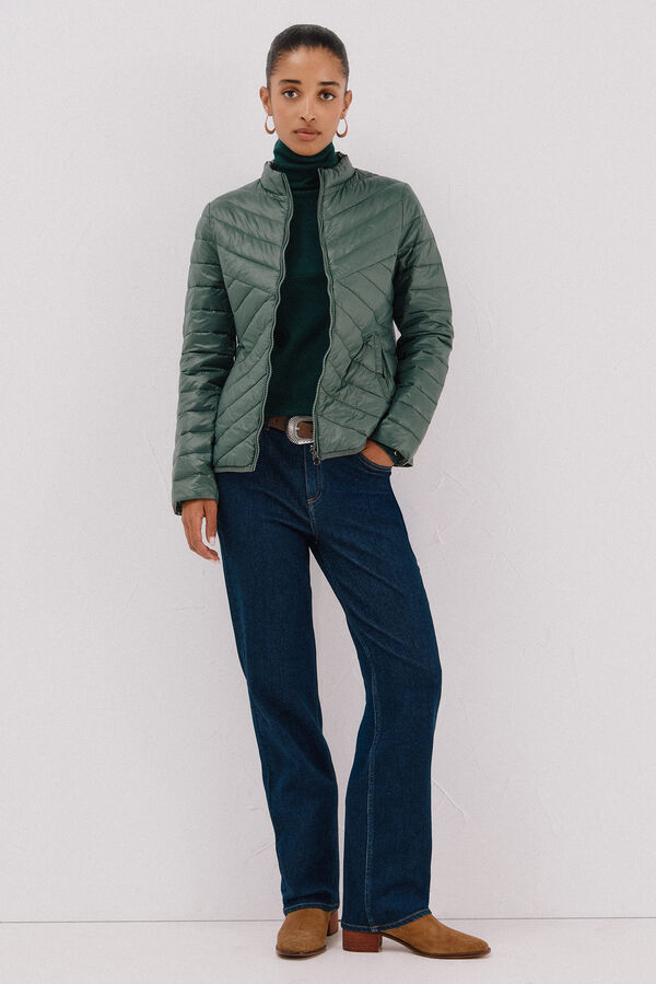 Cortefiel Reversible feather bomber jacket Green