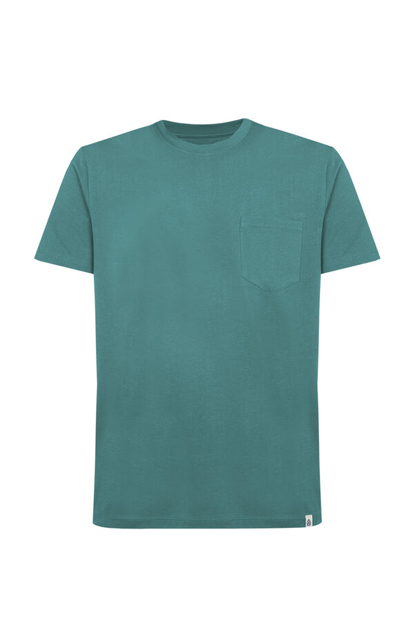 Cortefiel Camiseta basica bolsillo Verde pistacho