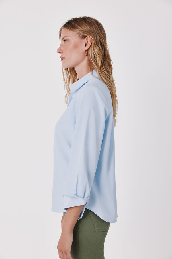Cortefiel Poplin shirt Blue