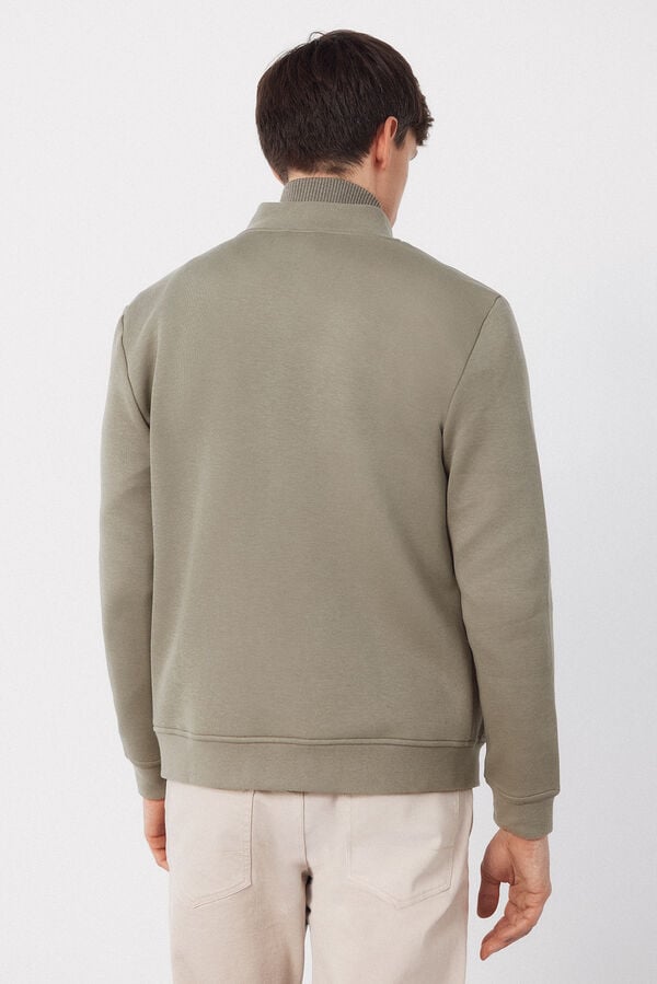 Cortefiel Cardig&atilde; de tecido combinada Verde