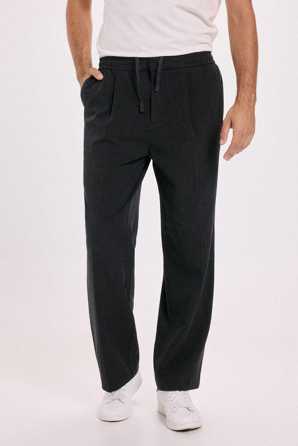 Jack & Jones Calça largas com pregas Cinzento