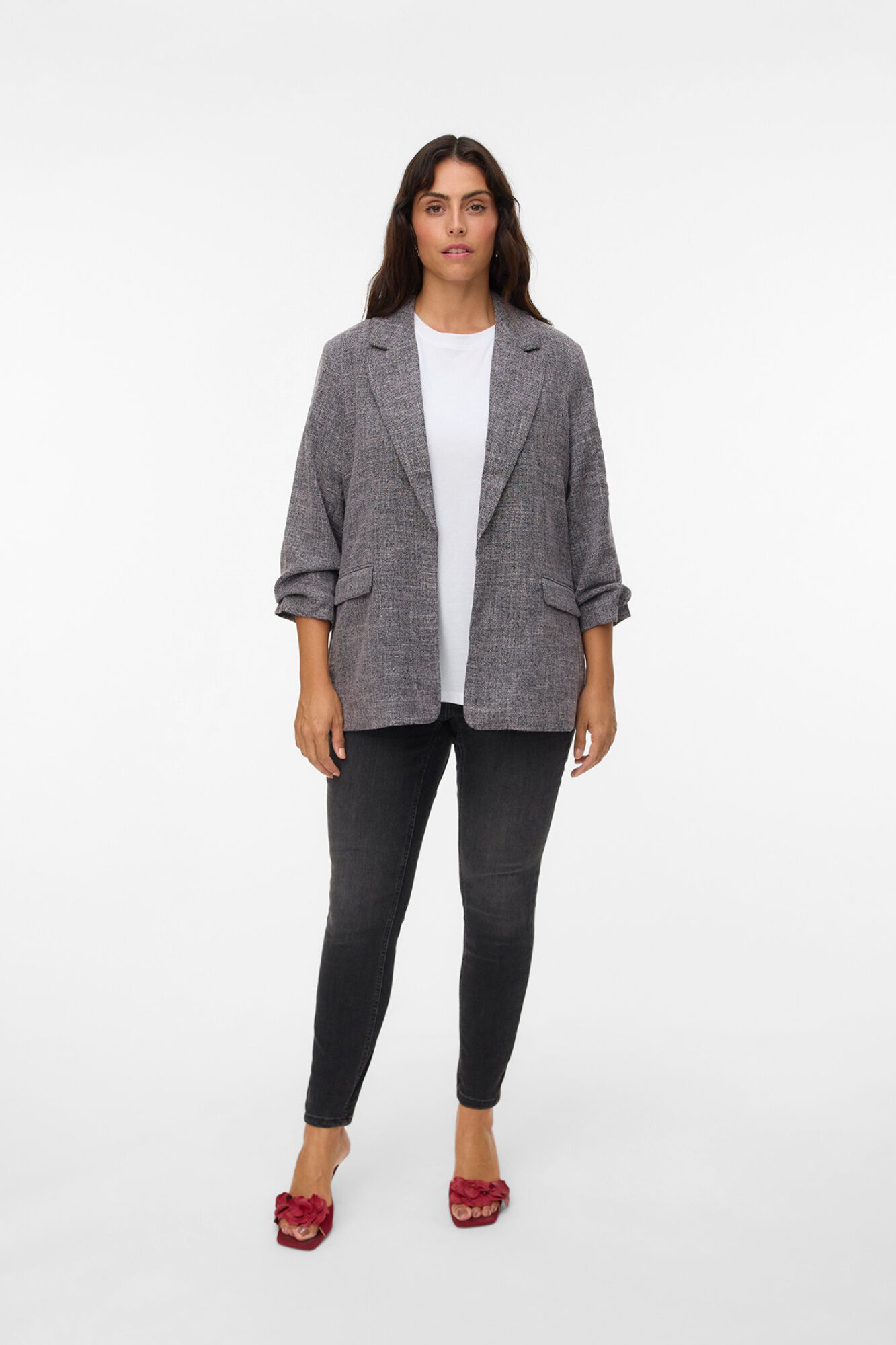 Vero Moda Curve Blazer fluida texturizada