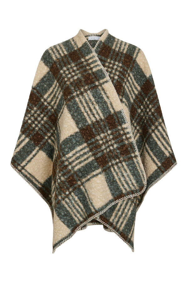 Vila Capa poncho xadrez Cinzento