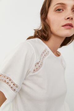 Cortefiel Lace T-shirt White