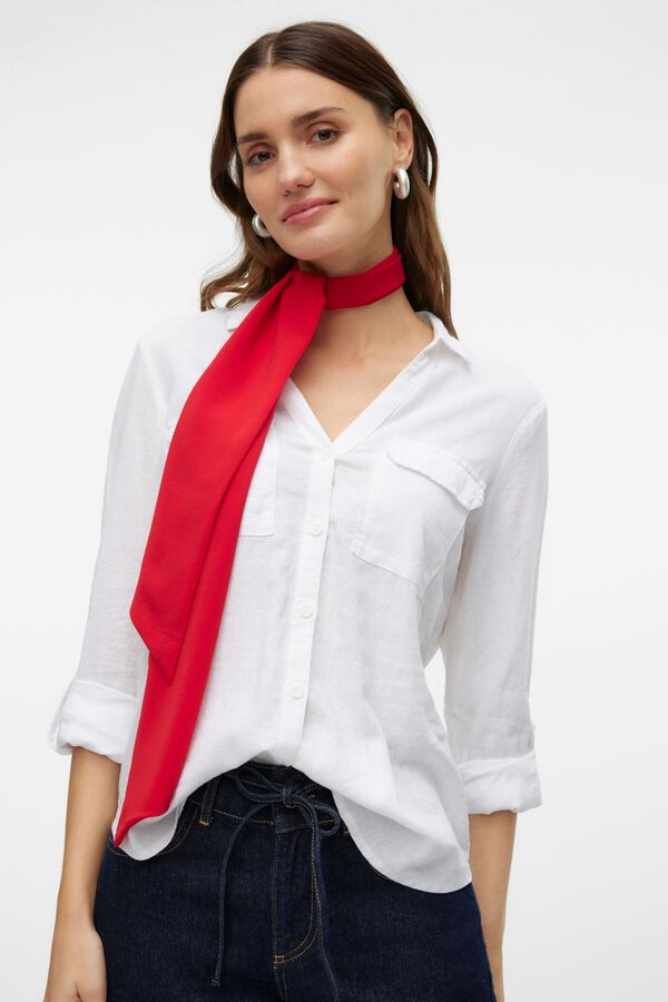 Vero Moda Camisa manga comprida em linho Branco