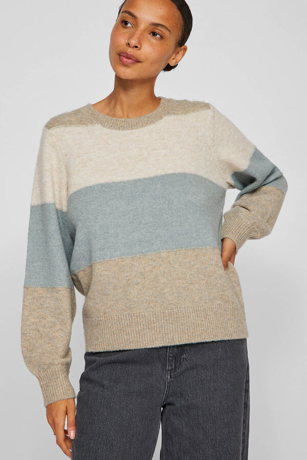 Cortefiel Striped jersey-knit jumper Nude