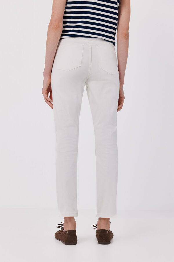 Cortefiel Coloured cropped skinny jeans White