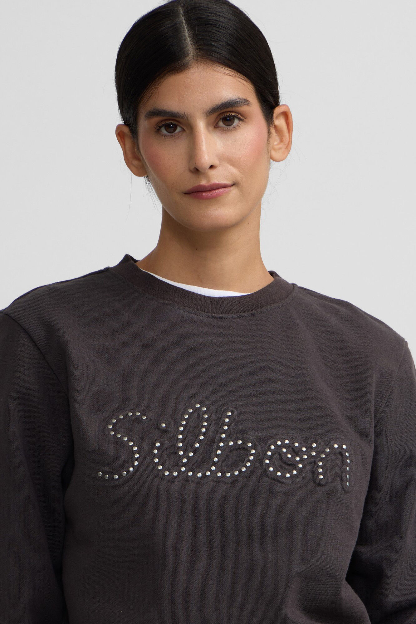 Silbon Sweatshirt feminino com tachas