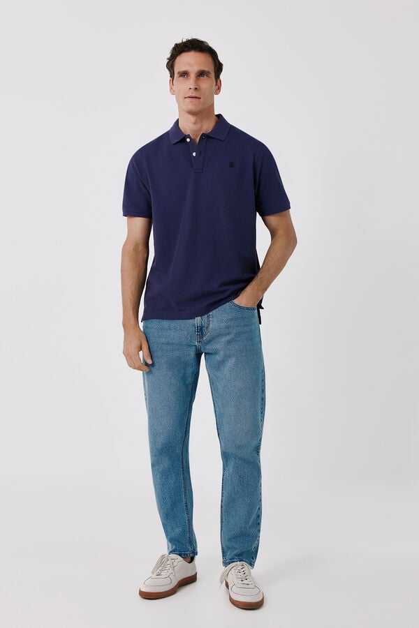 Cortefiel Polo b&aacute;sico piqu&eacute; Morado