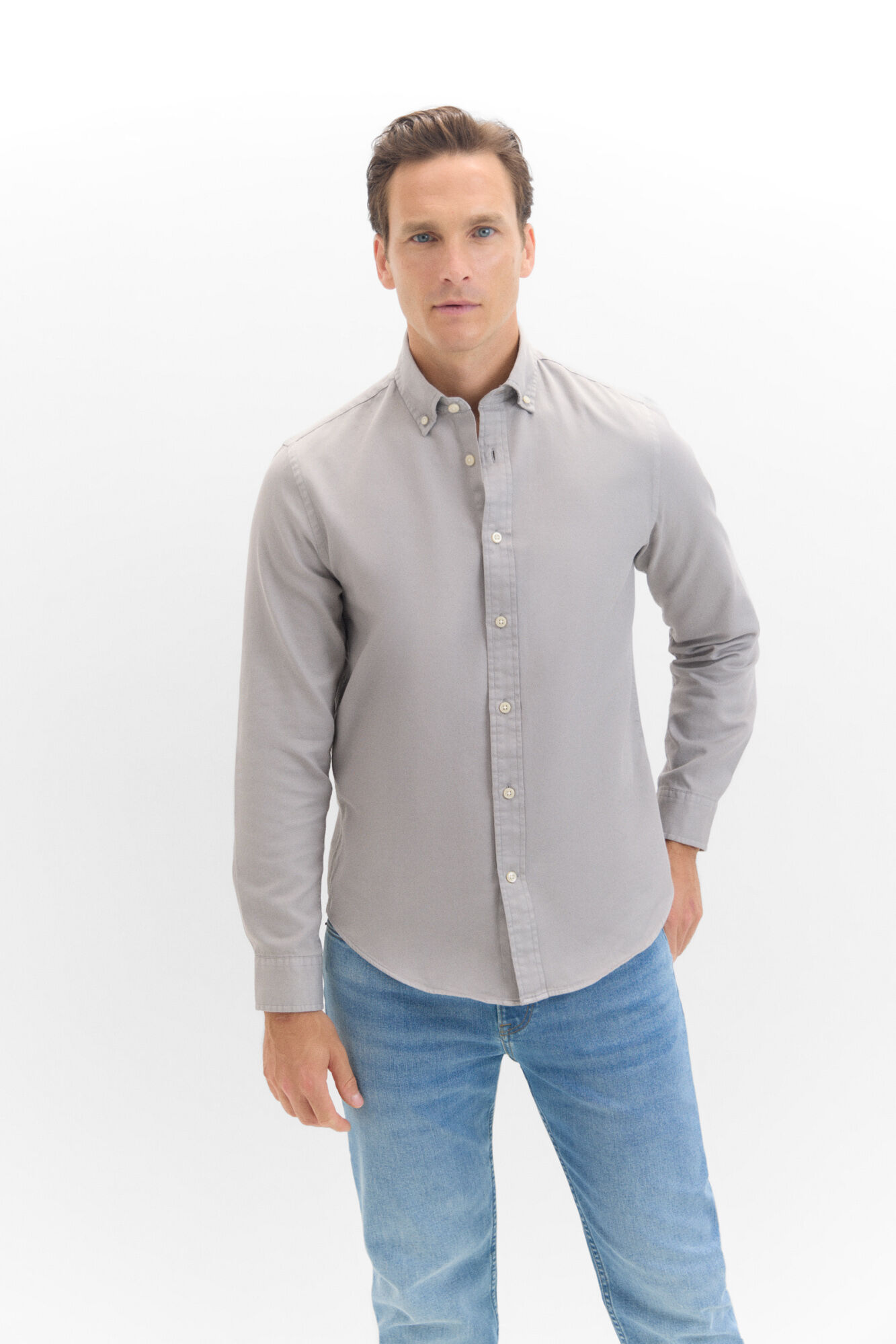 Camisa estructura tintada Camisas de hombre Cortefiel