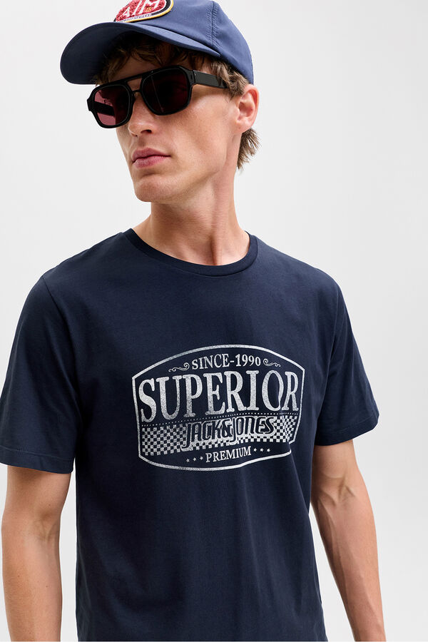Jack & Jones T-shirt estampada à frente Azul