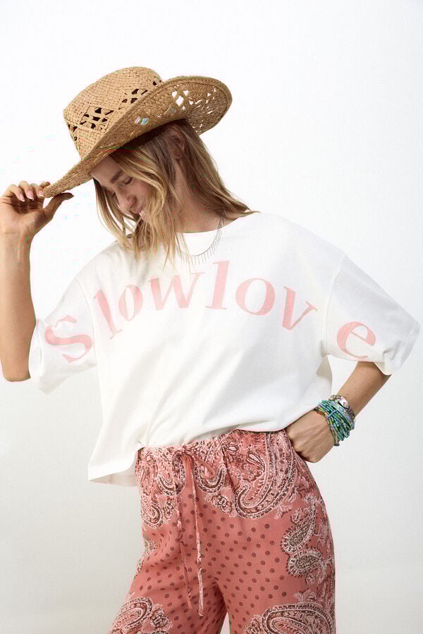 Slowlove Camiseta crop Slowlove Branco
