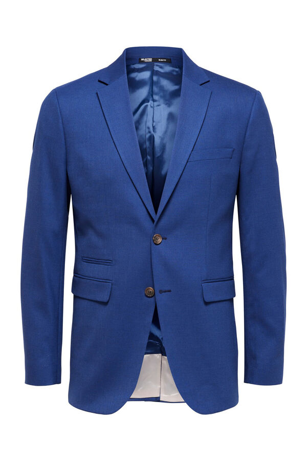 Cortefiel Slim fit blazer with wool Blue