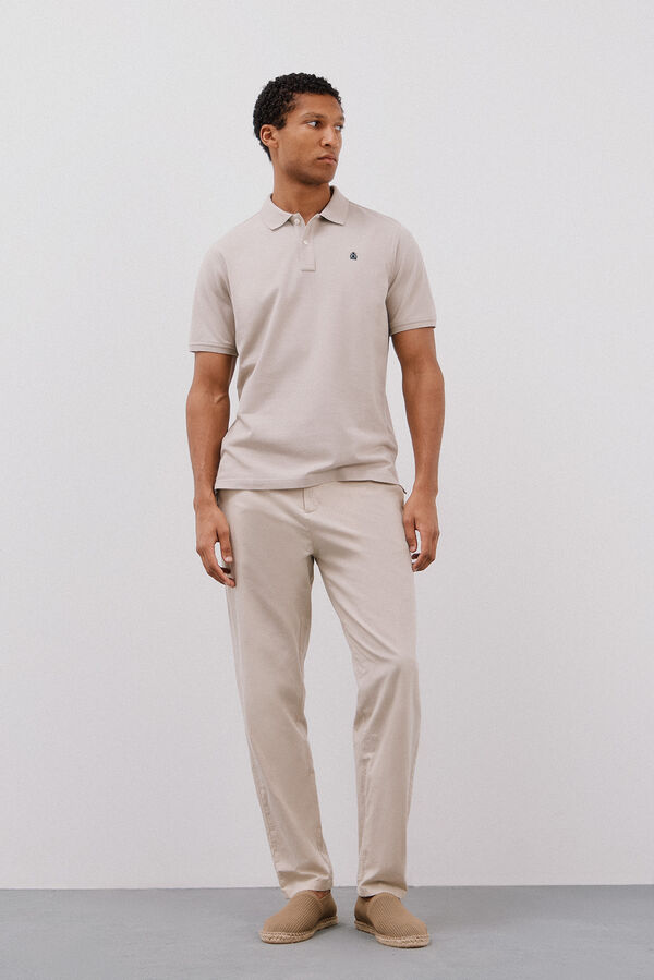 Cortefiel Basic piqué polo shirt Beige