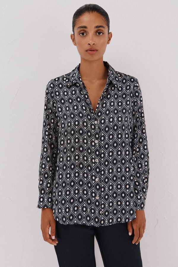 Cortefiel Satin-finish shirt Multicolour