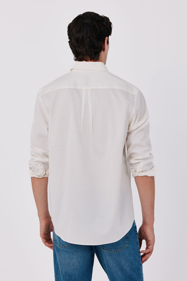 Cortefiel Plain light oxford shirt Ivory