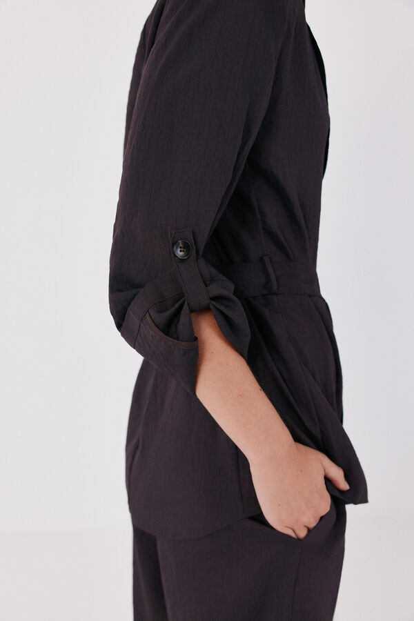 Cortefiel Pinstripe blazer Dark brown