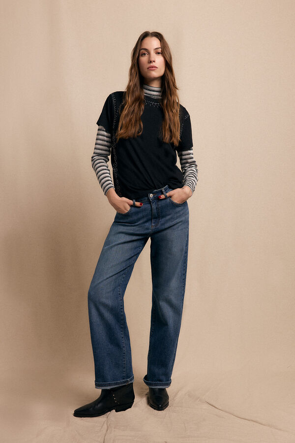 Slowlove Camiseta tachas Negro