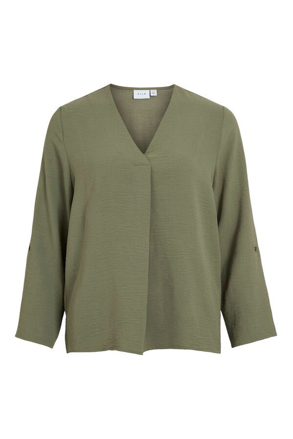 Vila Blusa manga m&eacute;dia Verde