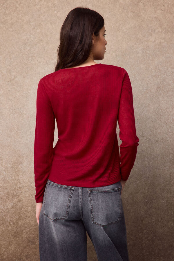 Slowlove Camiseta b&aacute;sica melange Rojo