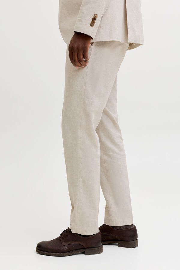 Jack & Jones Cal&ccedil;a de vestir em linho Tostado